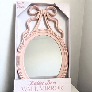 Ballet Bow Decorative Wall Mirror in Soft Pink